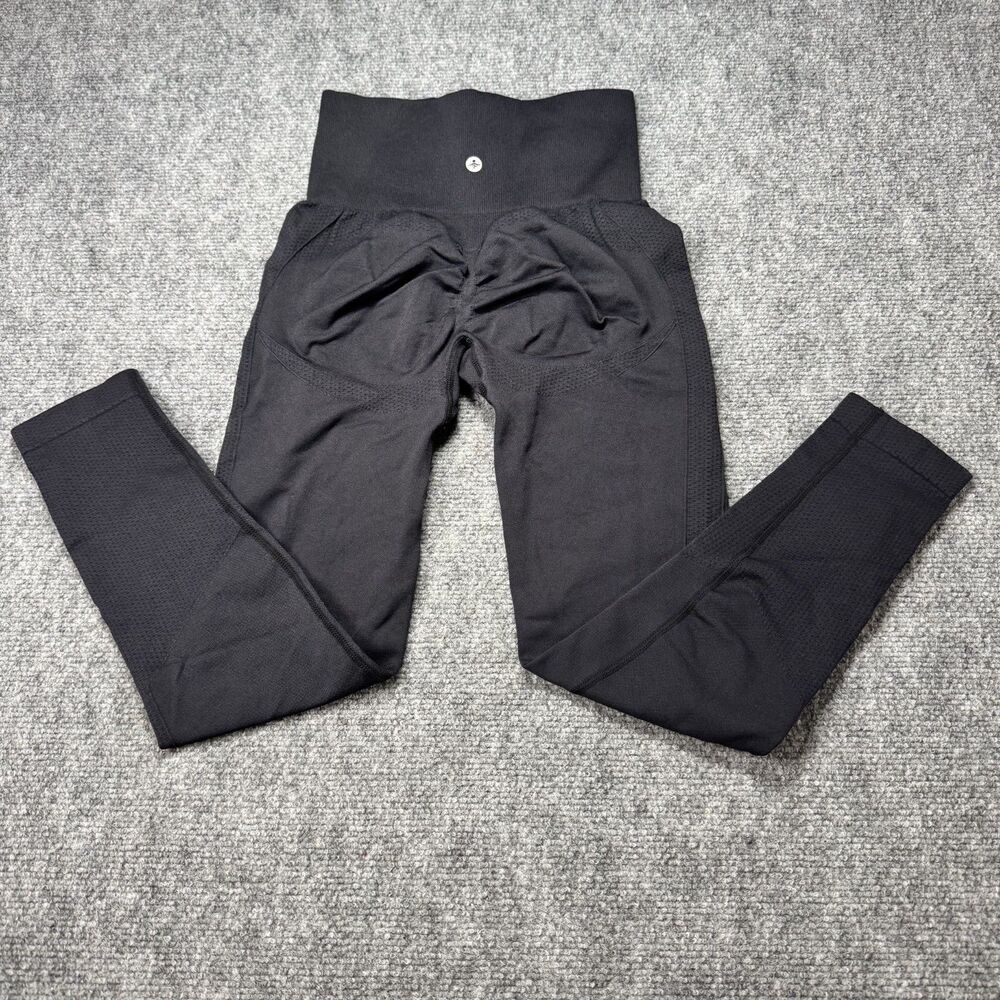 Seamless Scrunch Butt High Waisted Leggings Black Size S Yoga Gym Activewear - Picture 3 of 6